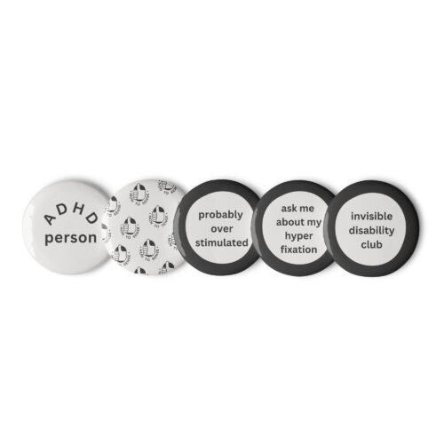 ADHD Pin Buttons (White)