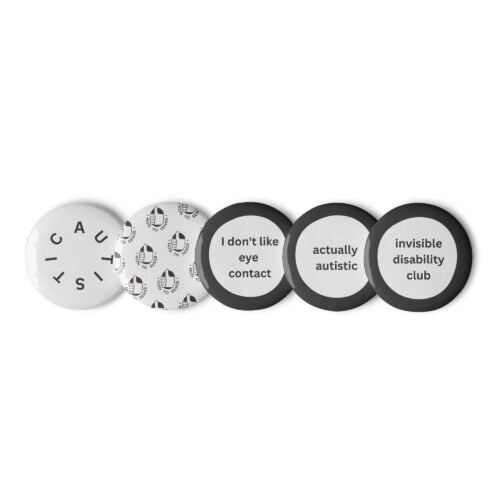 Autistic Pin Buttons (White)